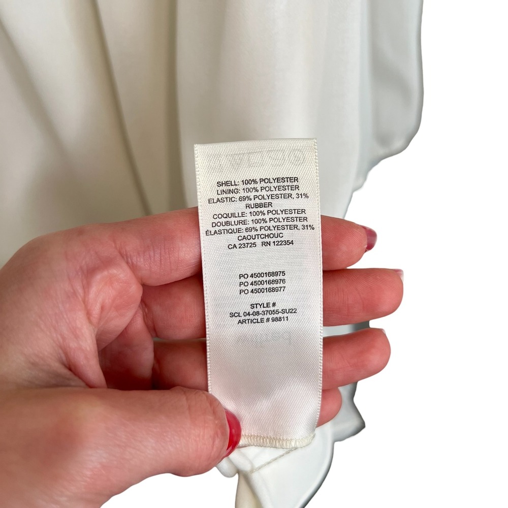 Aritzia Wilfred Tempest White Chiffon Long Sleeve Mini Dress XL Bridal Wedding - Picture 8 of 11
